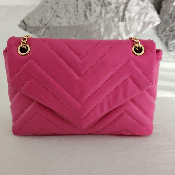 Pink Quilted Crossbody Bag NWOT - Picture 5 of 13